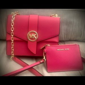 Michael Kors Bag w/mini Wallet Watermelon Pink